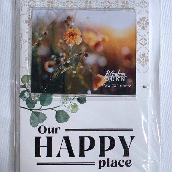 P Graham Dunn "Our Happy Place" Story Board Linkable Photo Frame Decor New - Picture 2 of 6